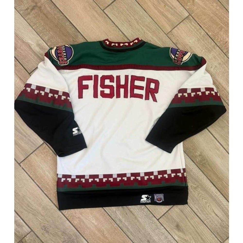 Vintage Phoenix Coyotes Starter Kachina Hockey Jersey White Fisher Mens Large - Picture 2 of 2
